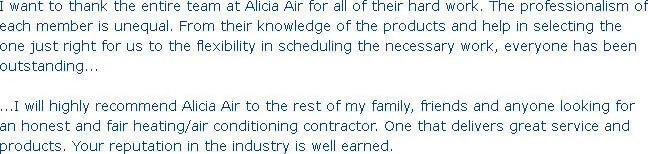 Lake Forest Heater Air Conditioner Testimonial
